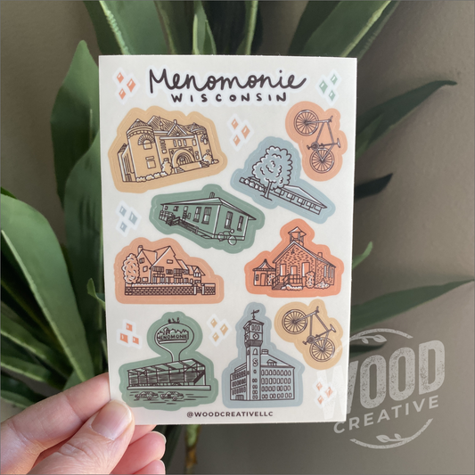 Menomonie, WI 4x6 High Quality Sticker Sheet