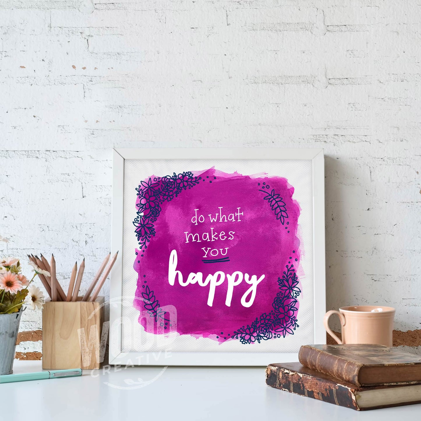 Do What Makes You Happy Watercolor 8x8 Art Print