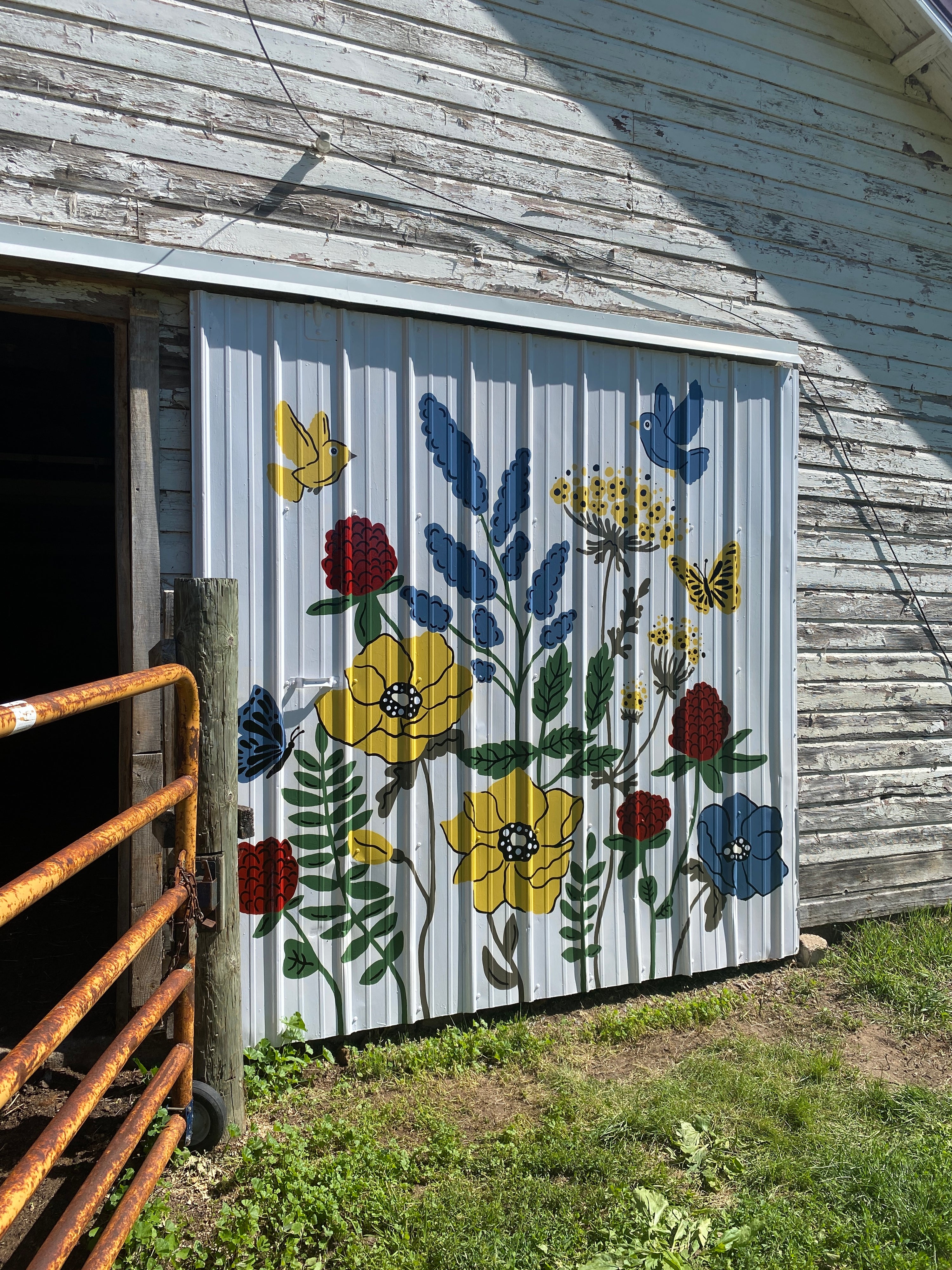 Steel Barn Door Mural