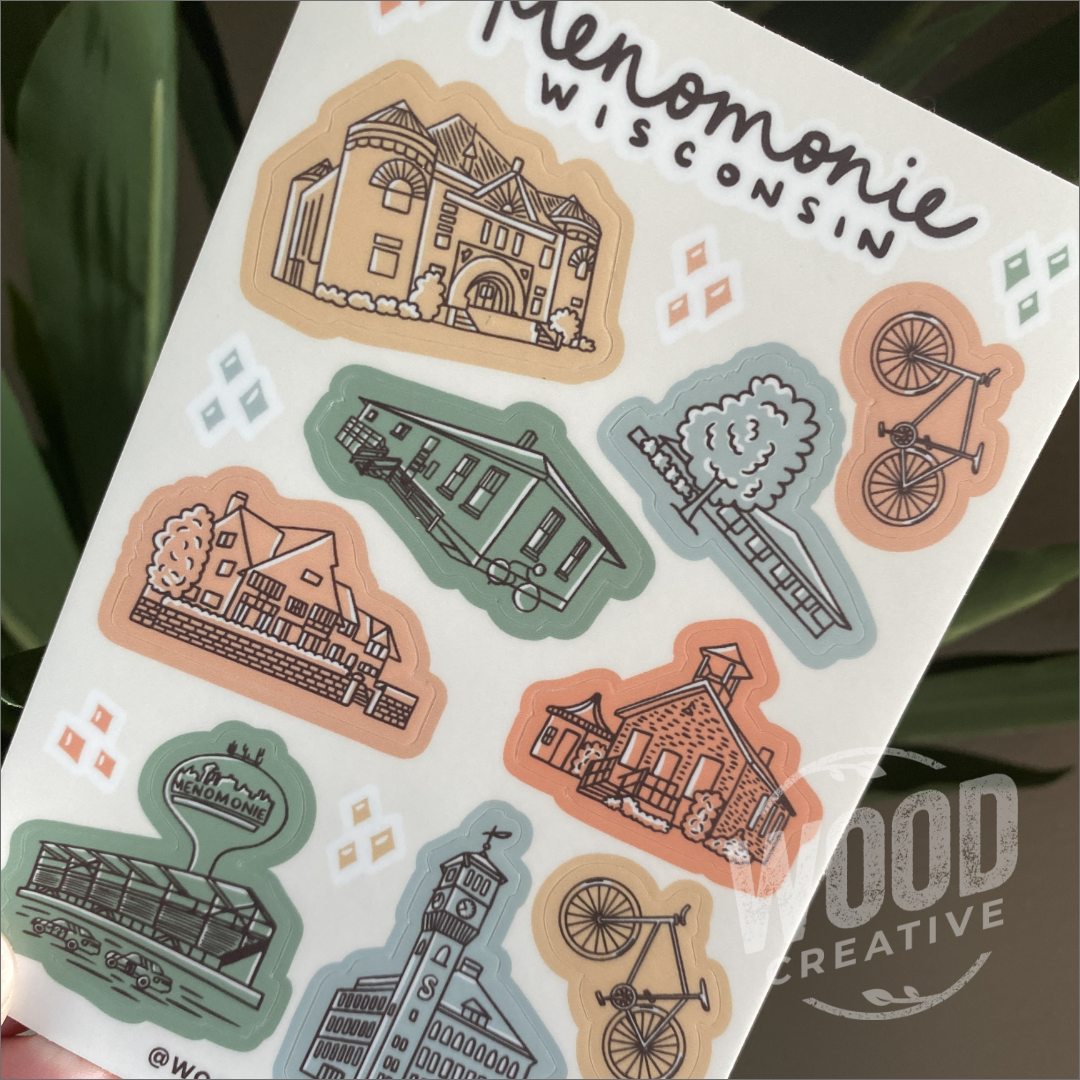Menomonie, WI 4x6 High Quality Sticker Sheet