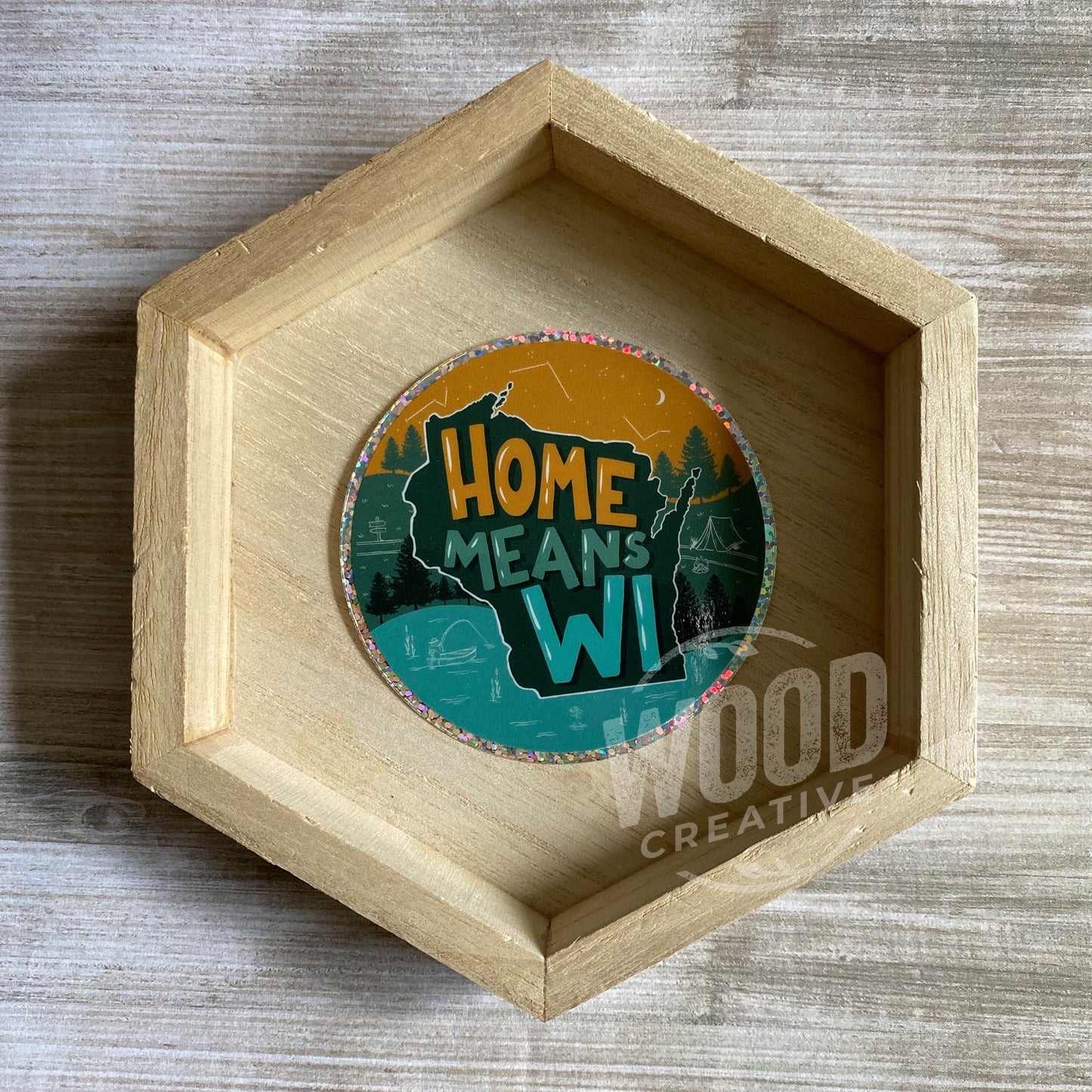 Home Means Wisconsin High Quality Vinyl Sticker