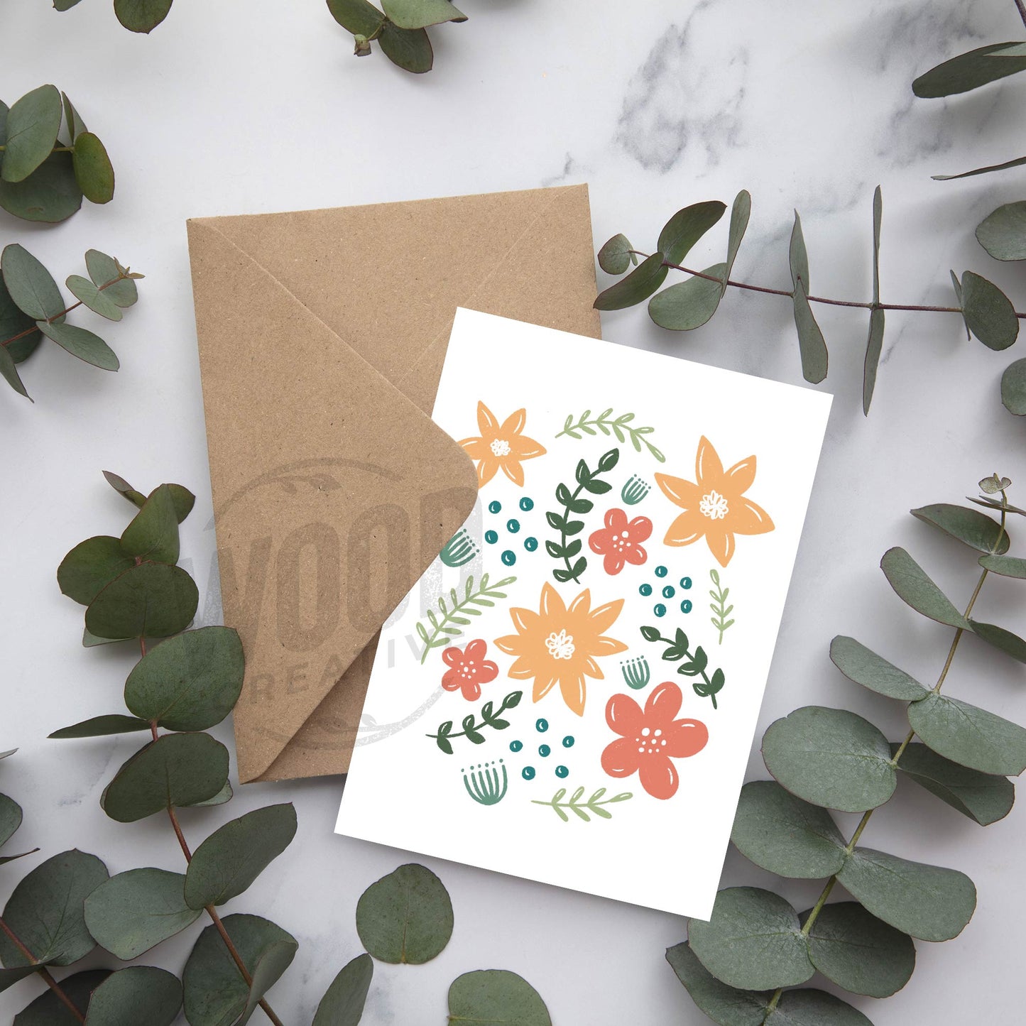 Spring Flowers Digital Download Card