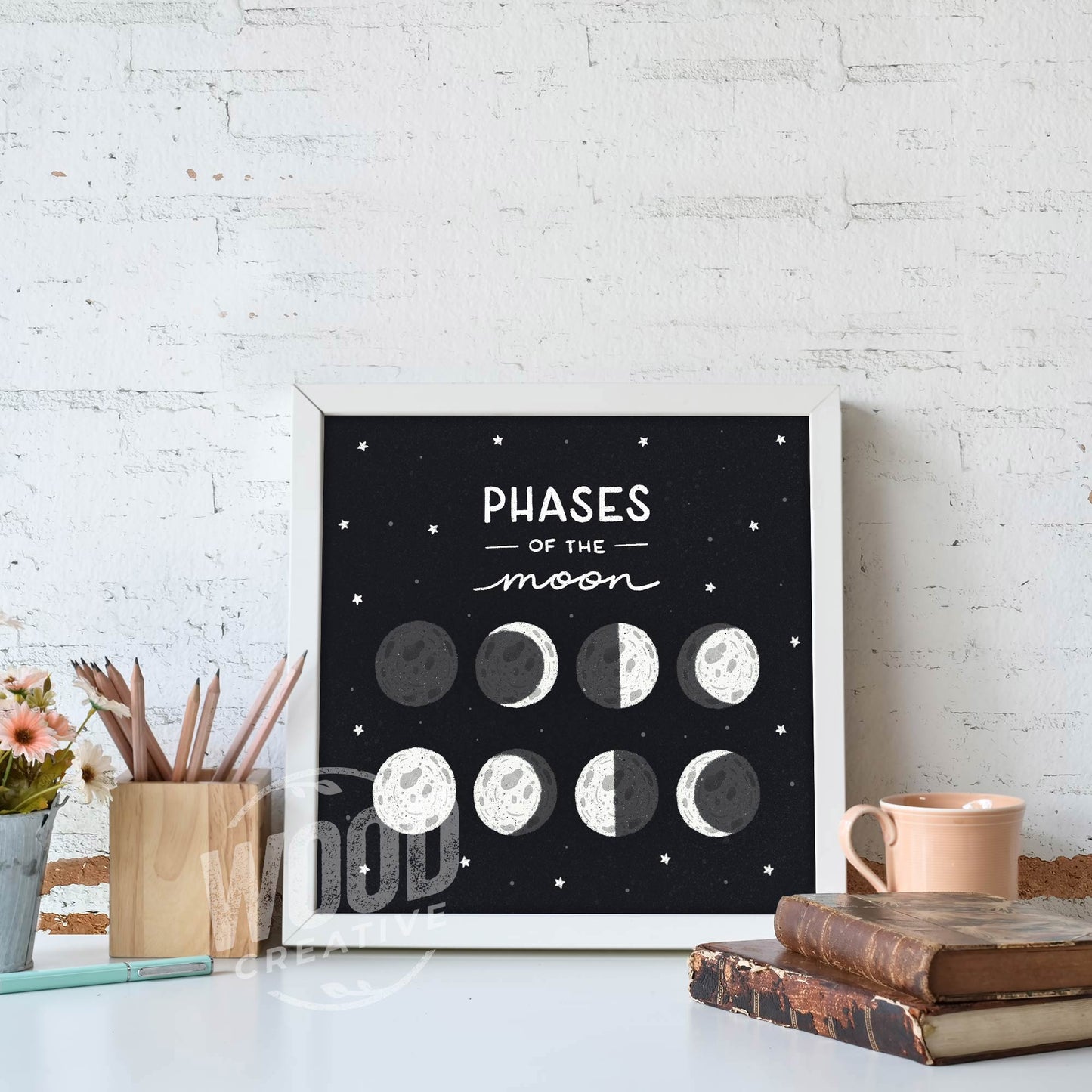 Phases of the Moon 8x8 Art Print