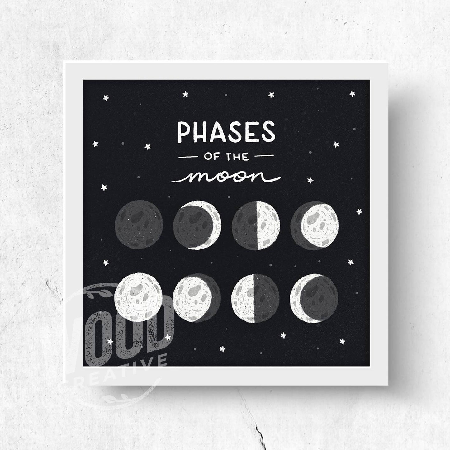 Phases of the Moon 8x8 Art Print
