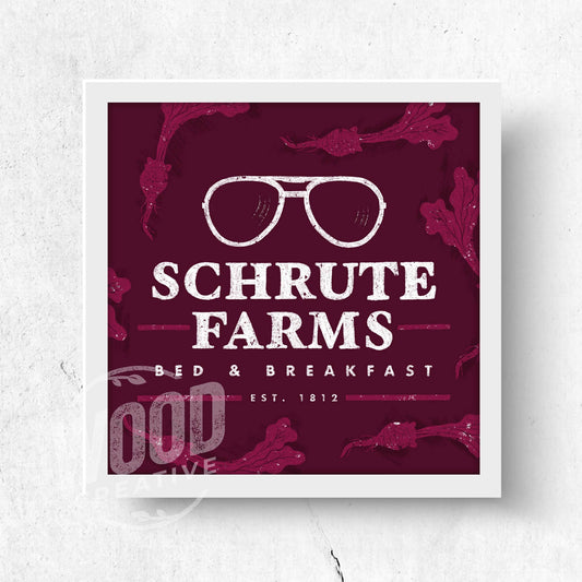 Schrute Farms Bed & Breakfast 8x8 Art Print