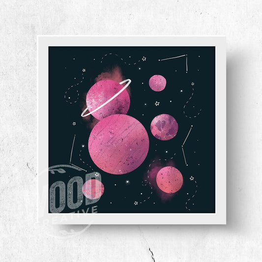 Pink Space 8x8 Art Print