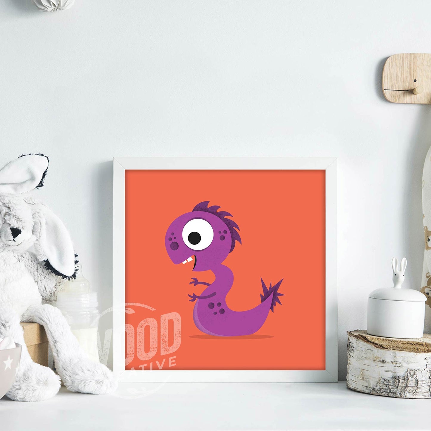 Purple Monster! Original 8x8 Art Print