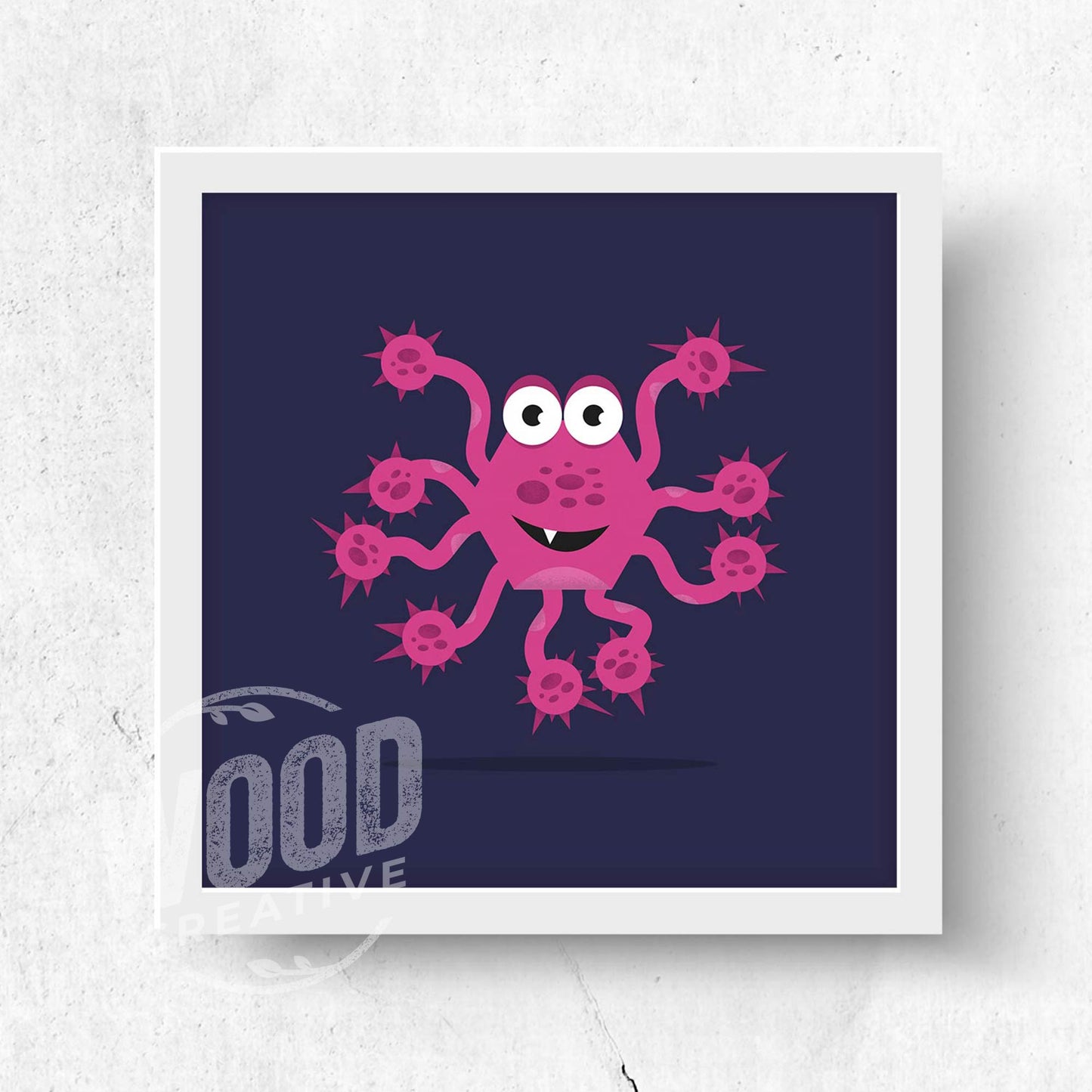 Pink Monster! Original 8x8 Art Print