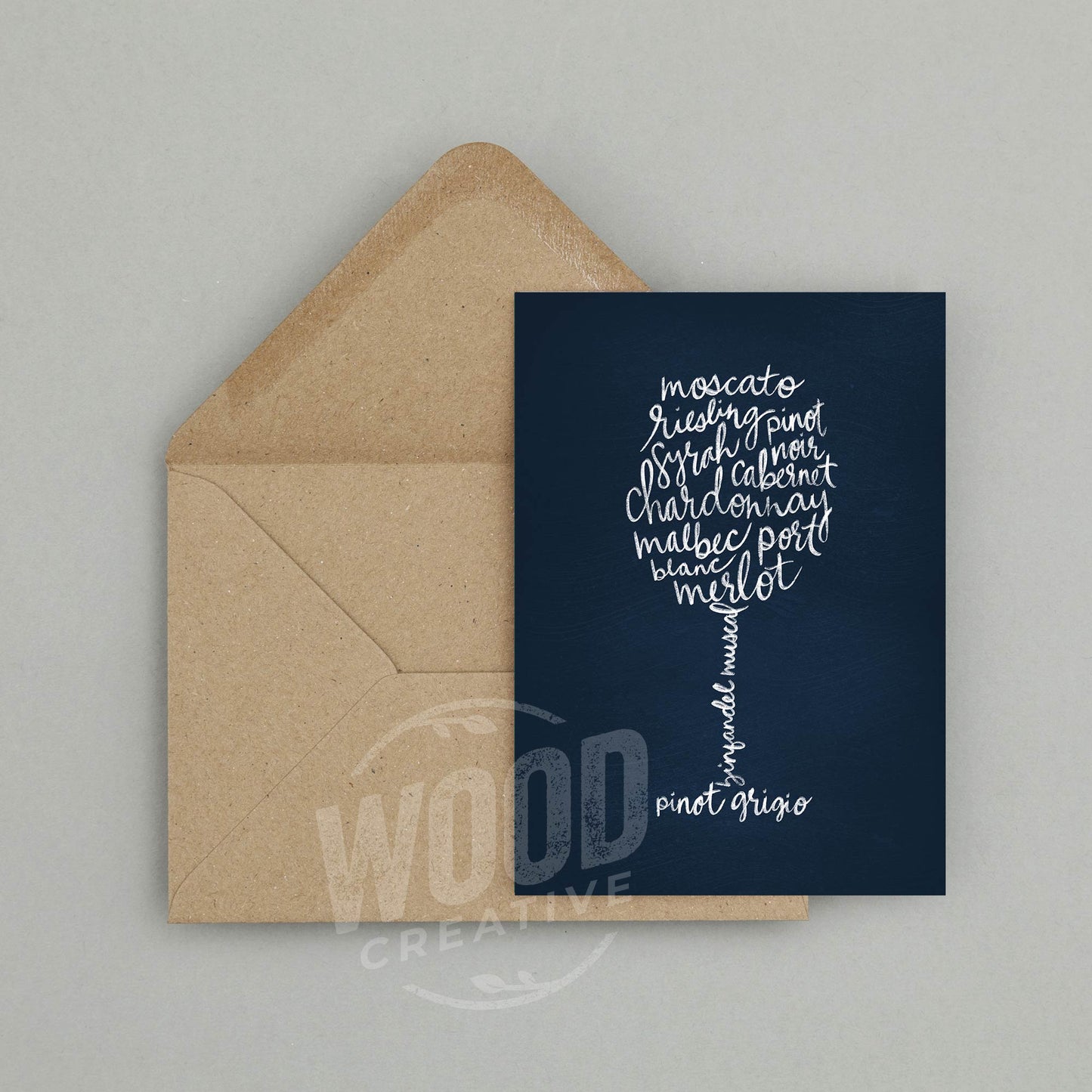 Wine Glass Digital Download Card